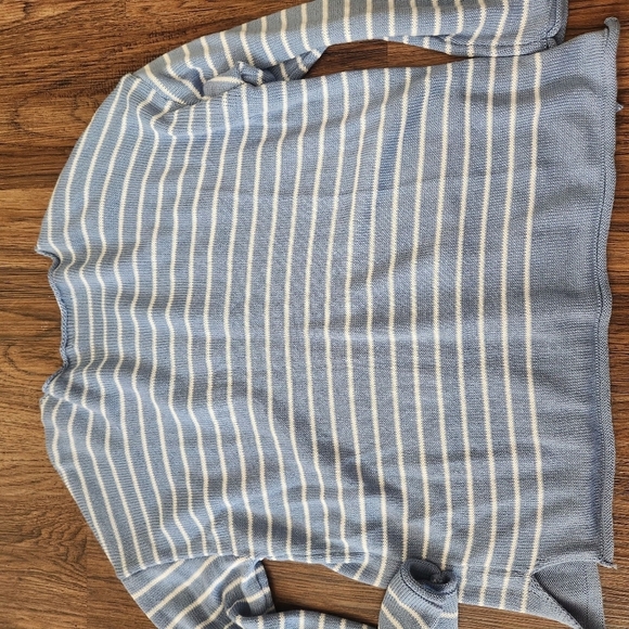 Adrienne Vittadini Light Blue and White Striped Top - Picture 5 of 5